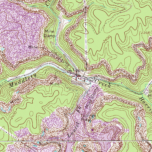 Topographic Map of Clear Fork, WV