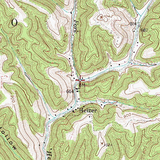Topographic Map of Clear Fork, WV