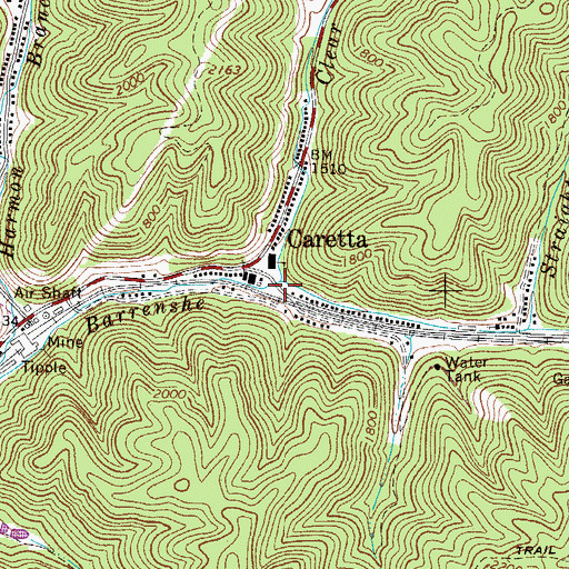 Topographic Map of Clear Fork Branch, WV