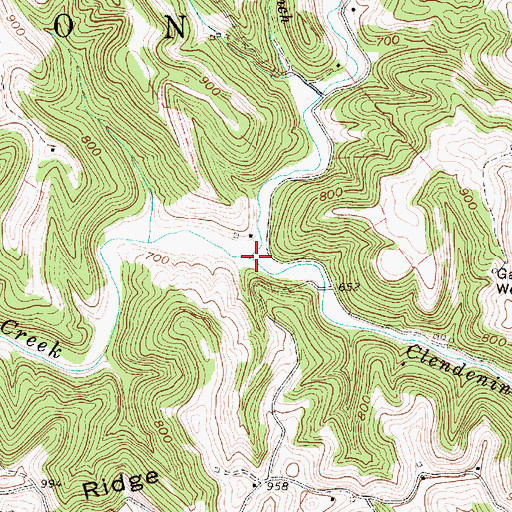 Topographic Map of Clendenin Creek, WV