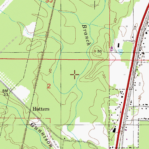 Topographic Map of Turtle Branch, AL