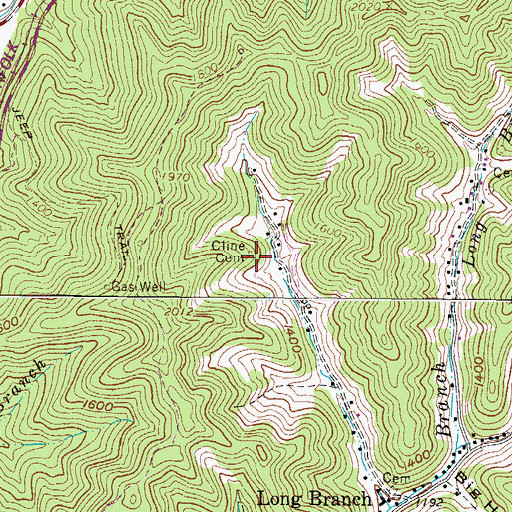 Topographic Map of Cline Cemetery, WV