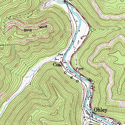 Topographic Map of Coal, WV