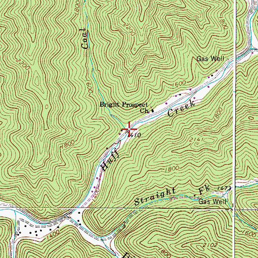 Topographic Map of Coal Branch, WV