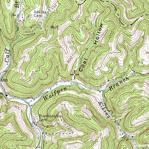 Topographic Map of Coal Hollow, WV