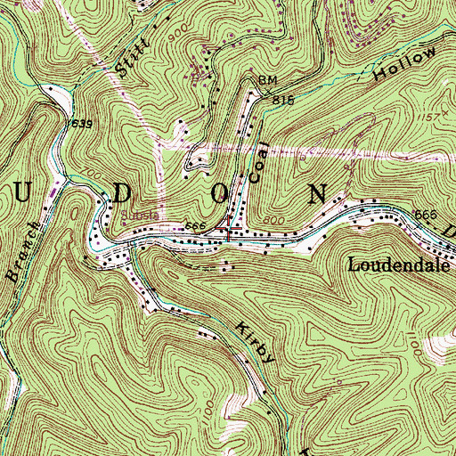 Topographic Map of Coal Hollow, WV