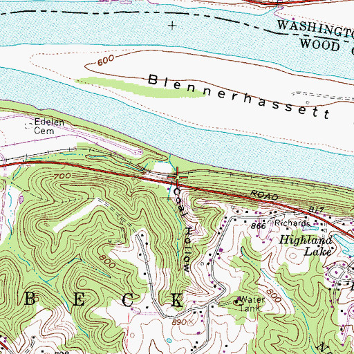 Topographic Map of Coal Hollow, WV