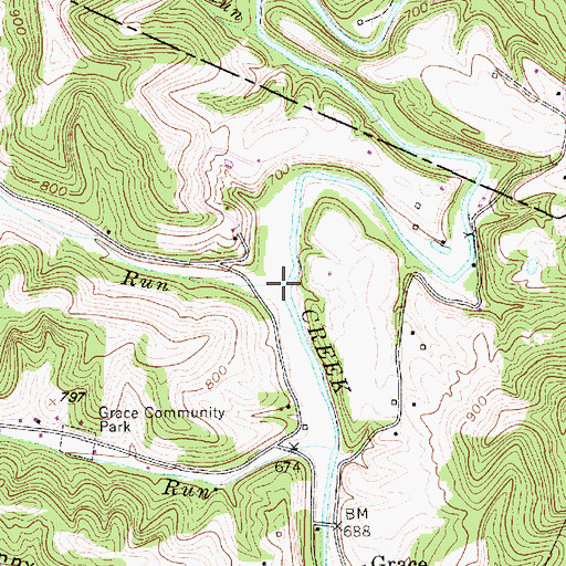 Topographic Map of Coal Run, WV
