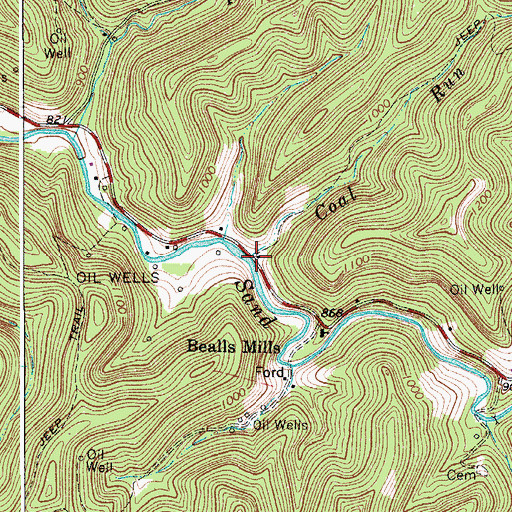 Topographic Map of Coal Run, WV