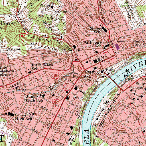 Topographic Map of Coal Run, WV