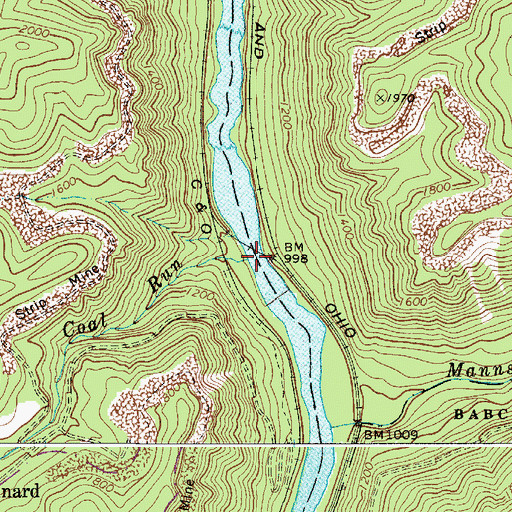 Topographic Map of Coal Run, WV