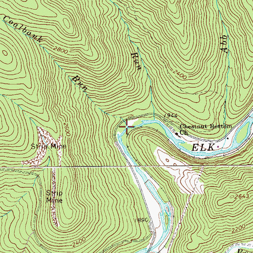 Topographic Map of Coalbank Run, WV