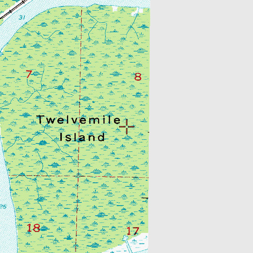 Topographic Map of Twelvemile Island, AL