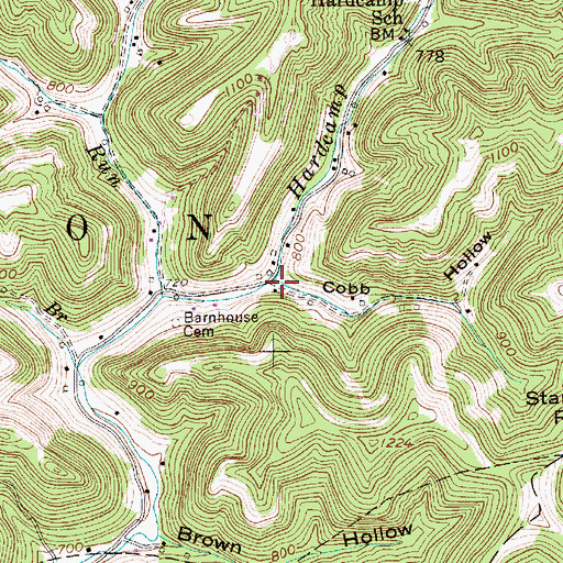Topographic Map of Cobb Hollow, WV