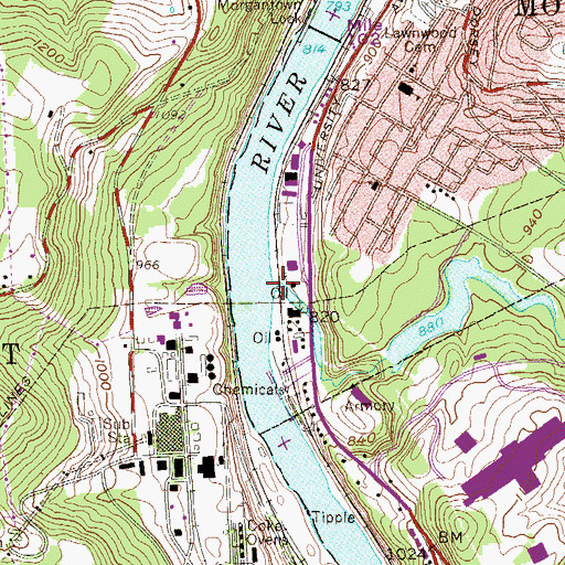 Topographic Map of Cobun Creek, WV