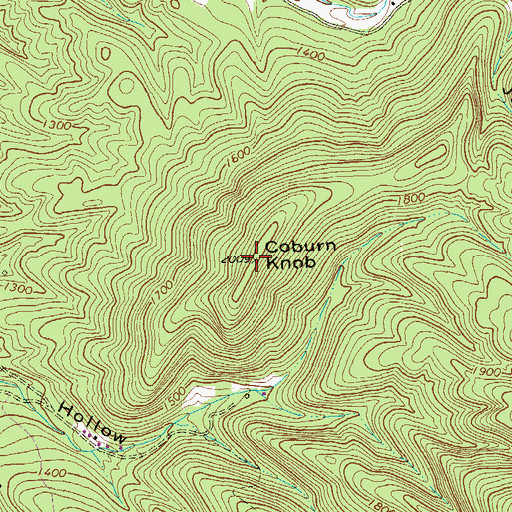 Topographic Map of Coburn Knob, WV