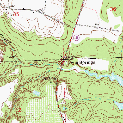 Topographic Map of Twin Springs, AL