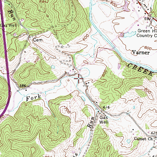 Topographic Map of Cockle Run, WV