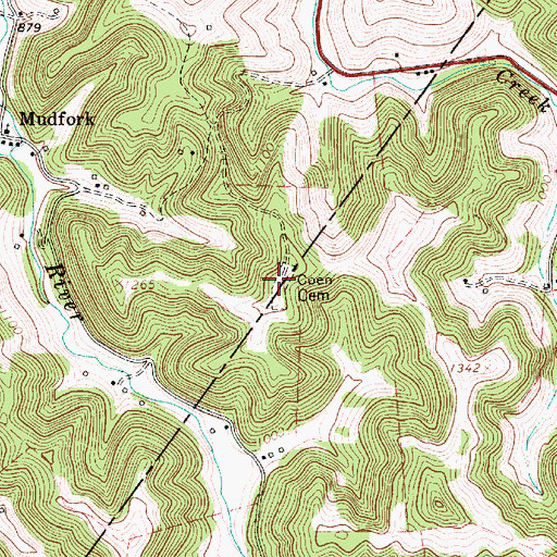 Topographic Map of Coen Cemetery, WV