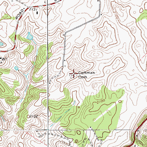 Topographic Map of Coffman Cemetery, WV
