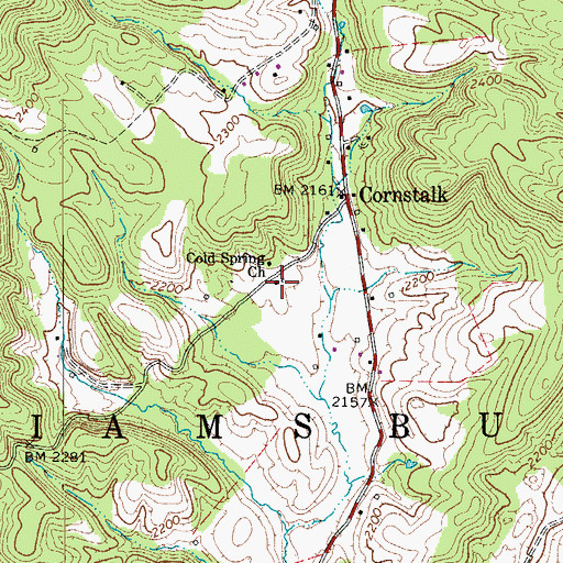 Topographic Map of Cold Spring Church, WV