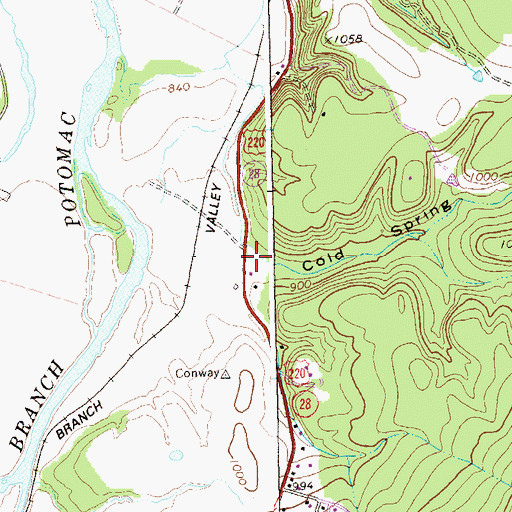 Topographic Map of Cold Spring Hollow, WV