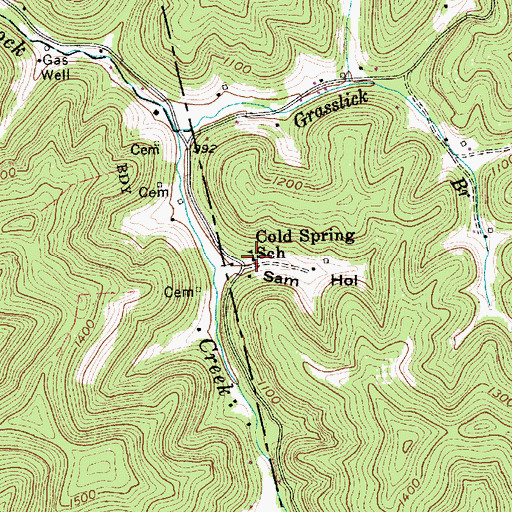 Topographic Map of Cold Spring School (historical), WV