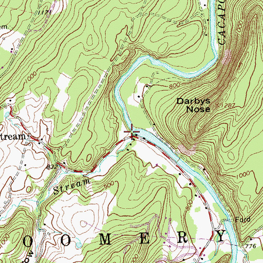 Topographic Map of Cold Stream, WV