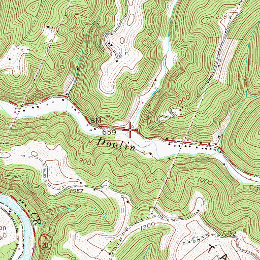 Topographic Map of Cole Run, WV