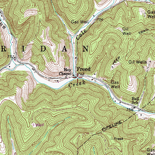 Topographic Map of Cole Run, WV