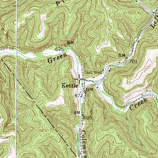 Topographic Map of Coleman Fork, WV