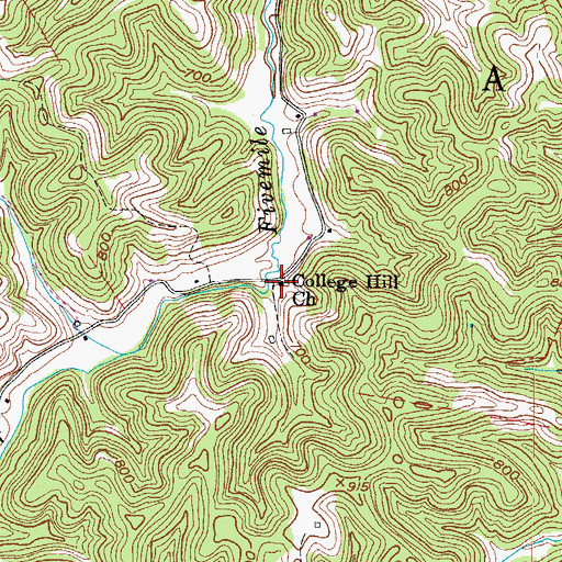 Topographic Map of College Hill Church, WV
