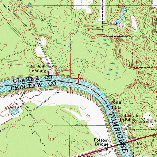 Topographic Map of Ulcanush Creek, AL