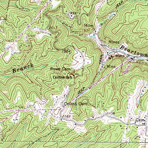 Topographic Map of Collins School (historical), WV