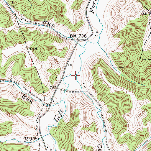 Topographic Map of Colt Run, WV