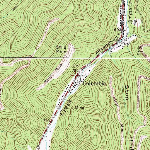 Topographic Map of Columbia, WV