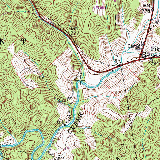 Topographic Map of Comfort Run, WV