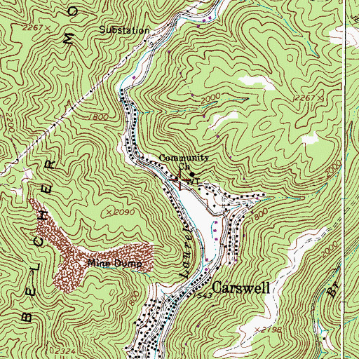 Topographic Map of Community Church, WV