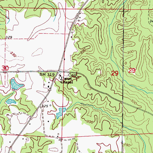 Topographic Map of Union Chapel, AL