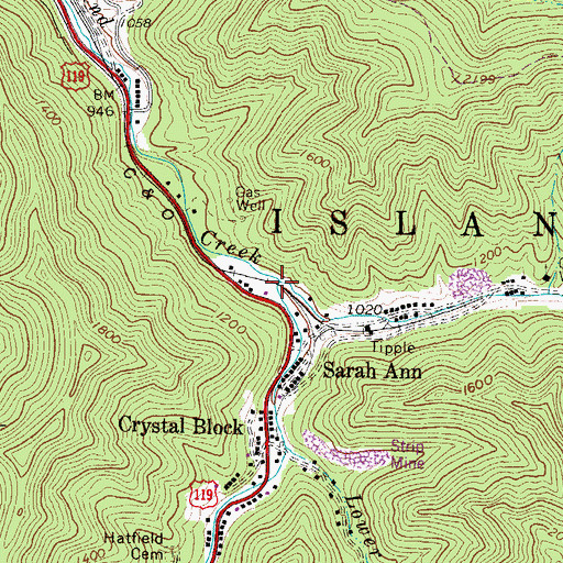 Topographic Map of Conley Branch, WV
