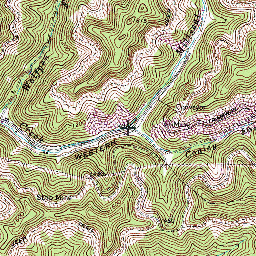 Topographic Map of Conley Fork, WV