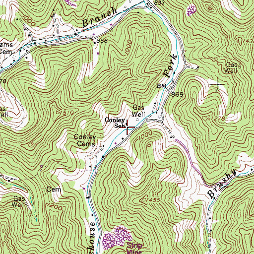 Topographic Map of Conley School (historical), WV