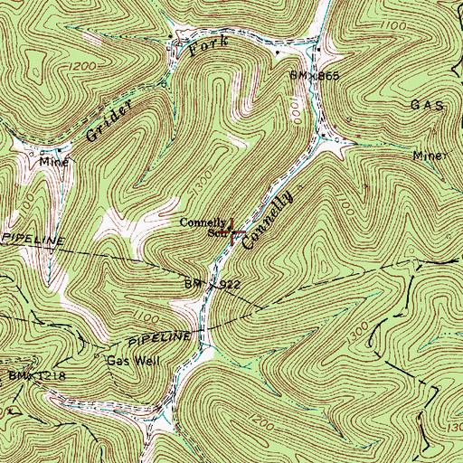 Topographic Map of Connelly School (historical), WV