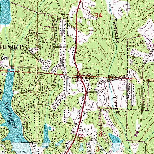 Topographic Map of Union Chapel United Methodist Church, AL
