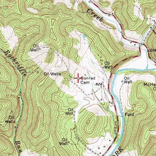 Topographic Map of Conrad Cemetery, WV