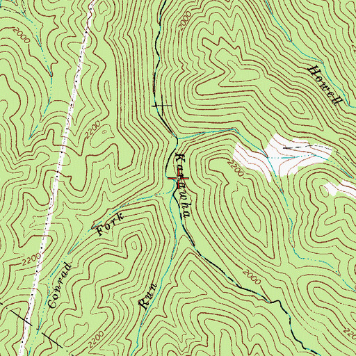 Topographic Map of Conrad Fork, WV