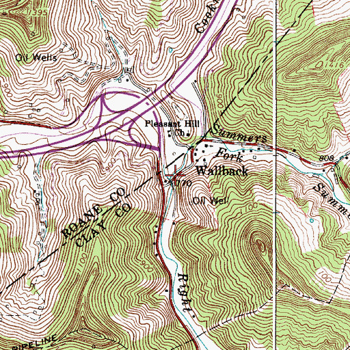 Topographic Map of Cookman Fork, WV