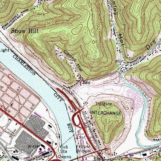 Topographic Map of Cooks Hollow, WV