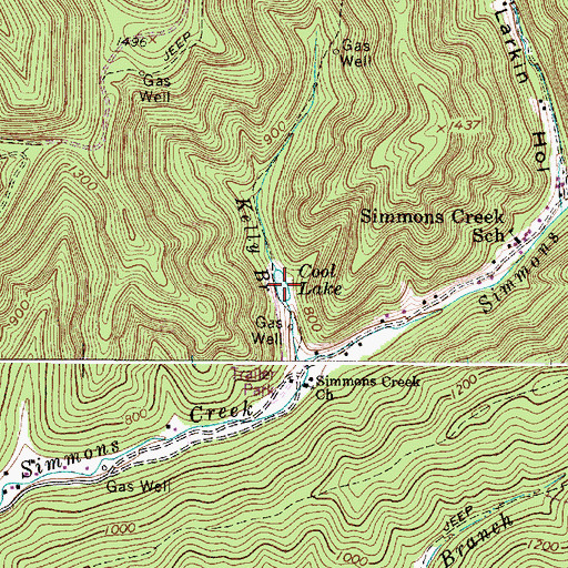 Topographic Map of Cool Lake, WV
