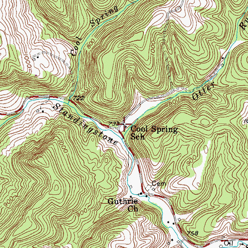 Topographic Map of Cool Spring School (historical), WV